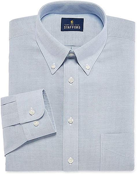 Roundtree & Yorke Gold Label Roundtree & Yorke Non-Iron Slim-Fit Solid Grey EZ Wash Pinpoint Dress Shirt. . Stafford mens dress shirts